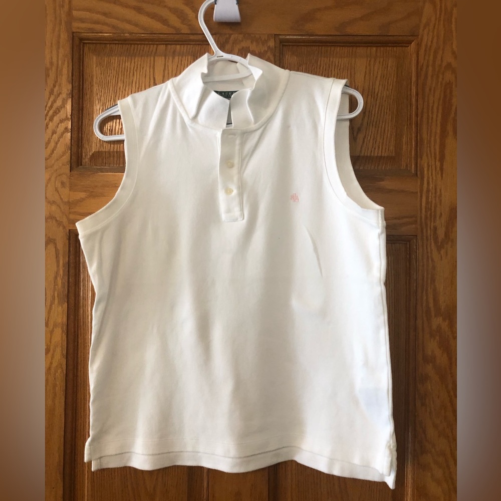 New Ralph Lauren “PINK PONY” Polo in White, Size Large